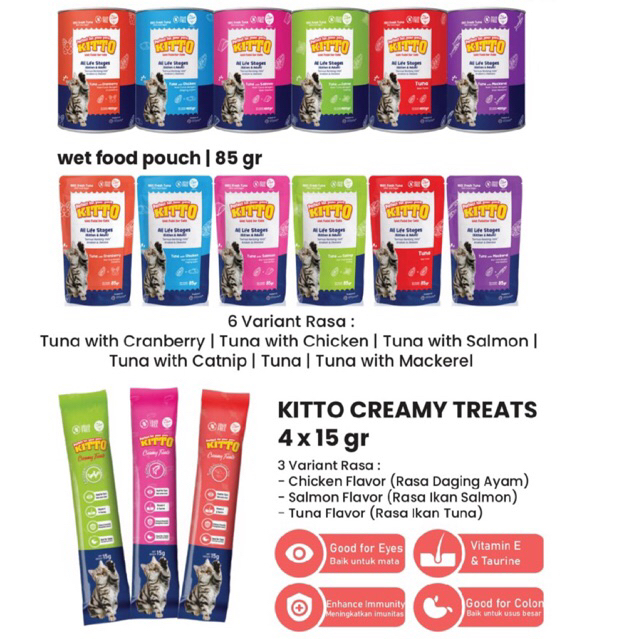 KITTO CREAMY TREATS (5*15gr)Kaleng (400gr),saset (85gr)ALL VARIAN