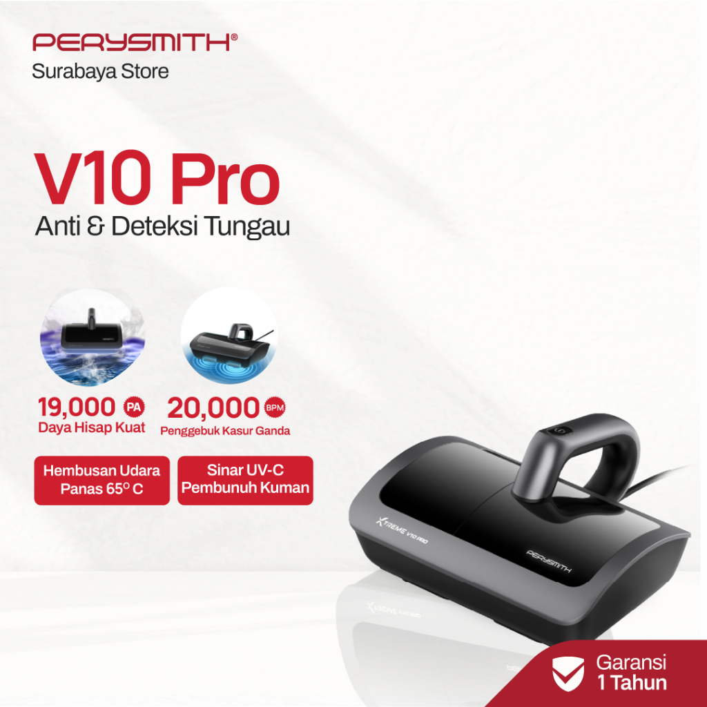 PerySmith Surabaya V10 Pro UV Penyedot Debu Elektrik Penghilang Tungau Debu Disinfeksi Kasur Sofa
