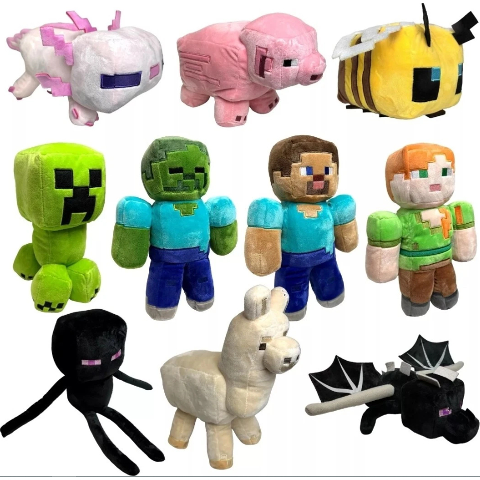 Boneka Creeper Boneka Ender Dragon Boneka Steve Boneka Ender Boneka Babi Boneka Bee Boneka Zombie 15
