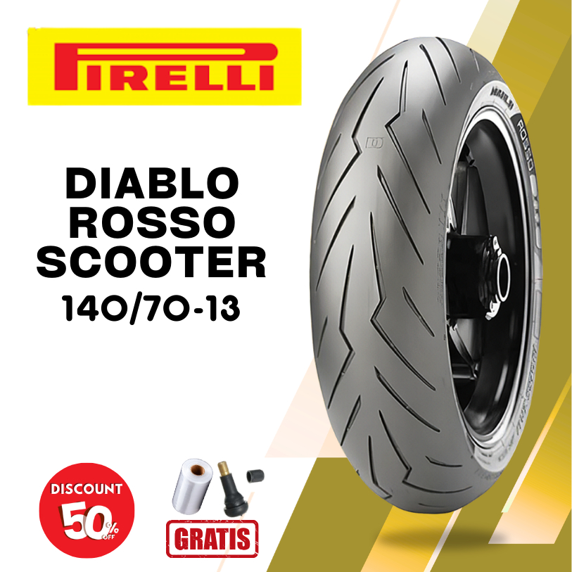 Ban Motor PIRELLI DIABLO ROSSO SCOOTER 140/70-13 Tubeless