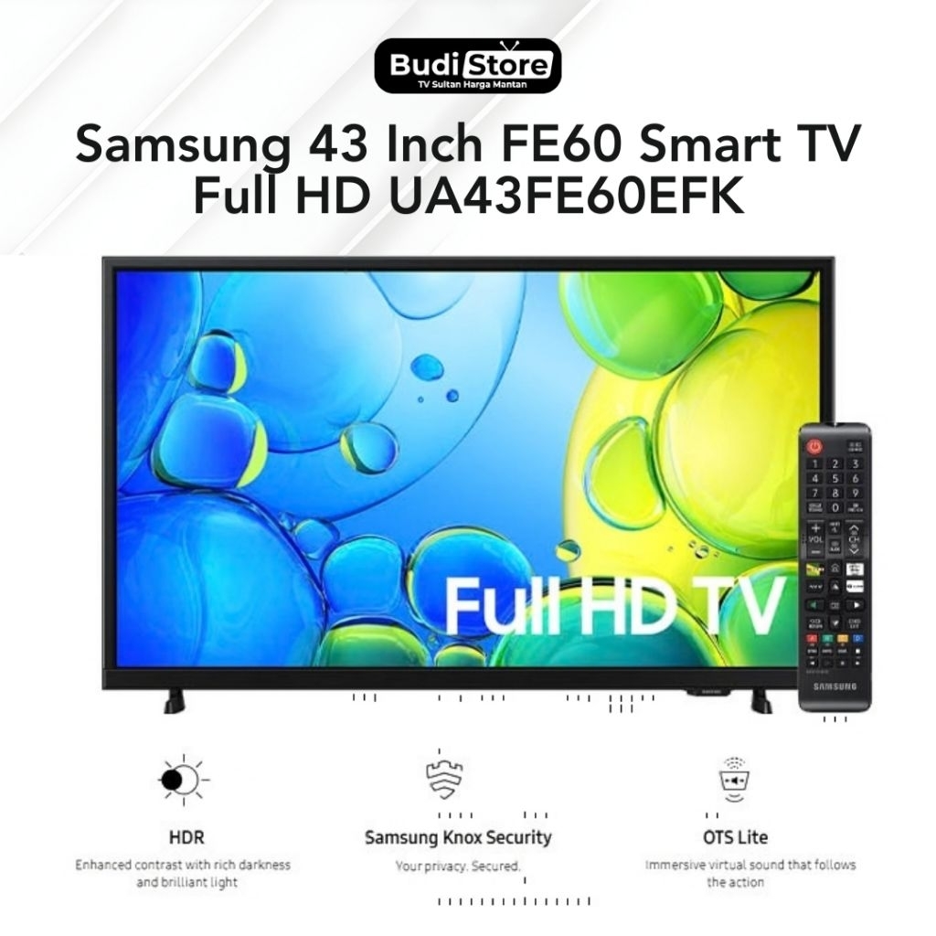 Samsung TV 43 Inch FE60 Smart Full HD UA43FE60EFK HDR Samsung Knox Security