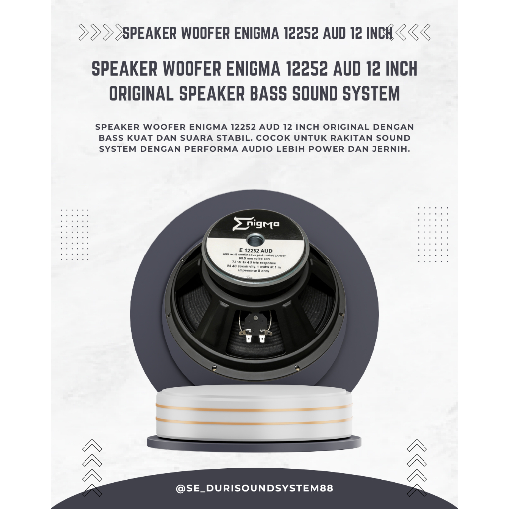 Speaker Woofer Enigma 12252 AUD 12 Inch Original Speaker Bass Sound System