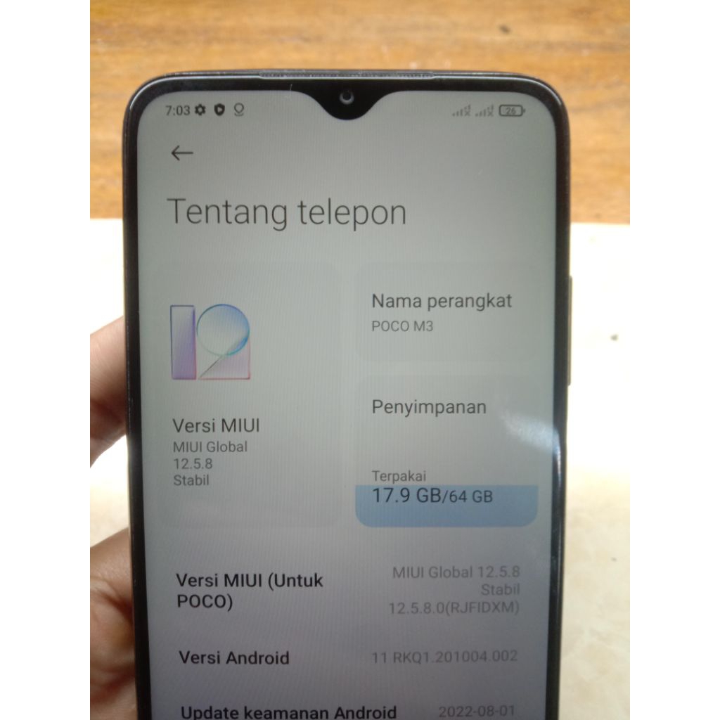 Mesin Xiaomi Poco M3 minus jaringan