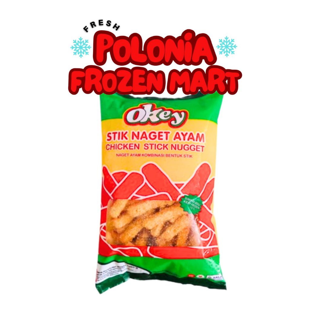 OKEY Nugget Ayam / Nuget Ayam stik / Chicken Naget stick isi1 kg  Renyah, Kaya Protein, Ekonomis  po