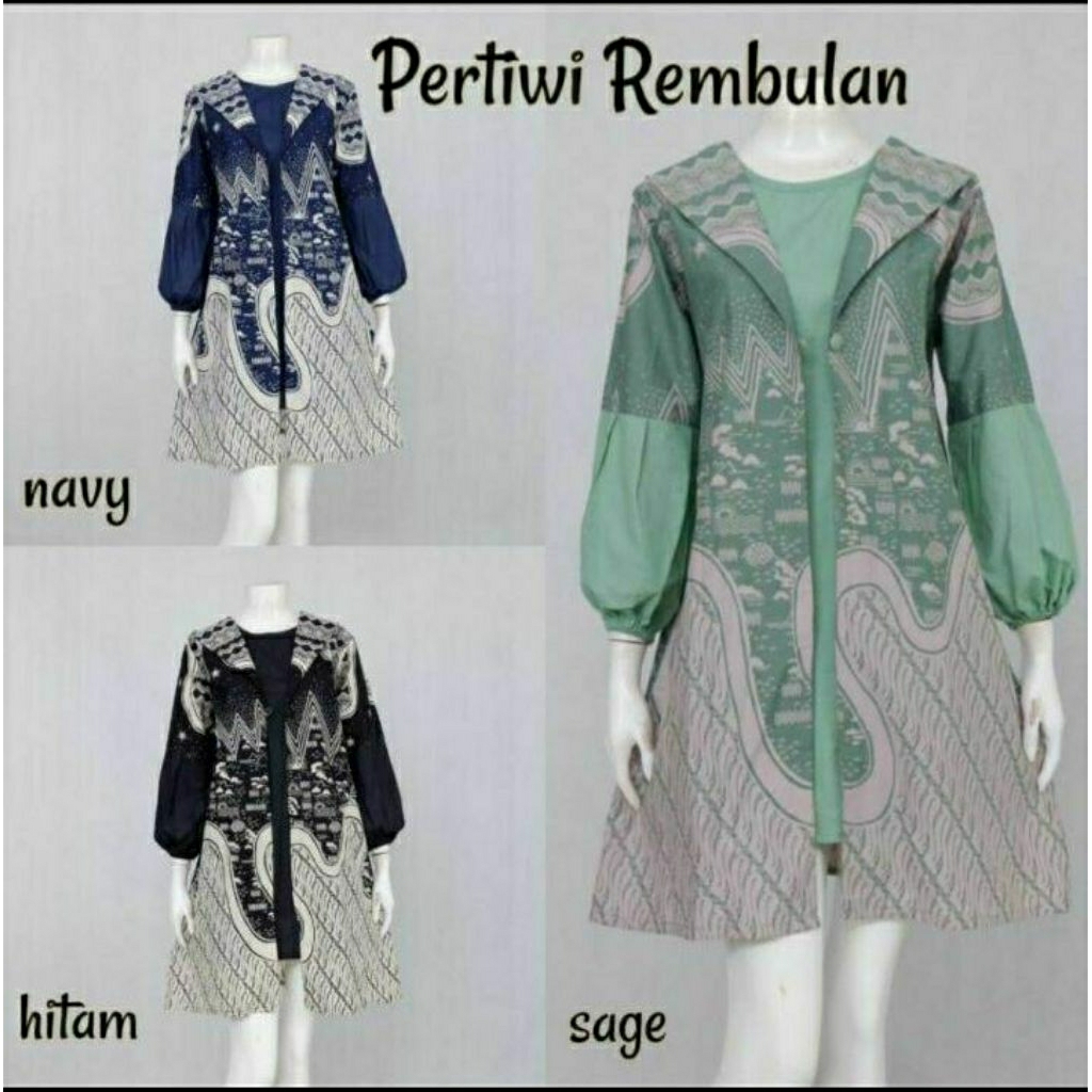 Tunik Pertiwi Rembulan Batik Solo Tunik Batik Wanita
