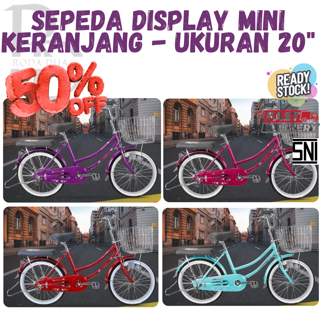 DISPLAY TOKO  SEPEDA MINI KERANJANG UKURAN 20" FRAME SEPEDA KOKOH - SIAP KIRIM 