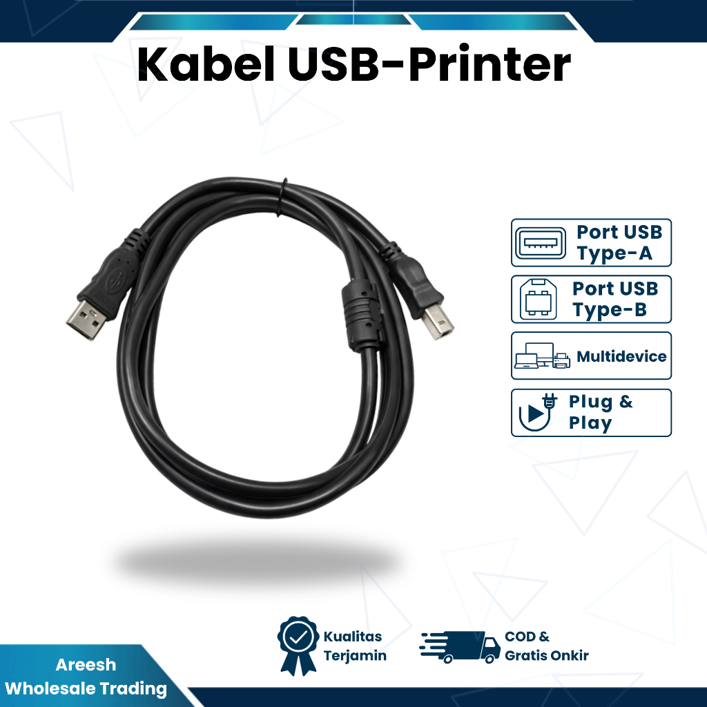 Kabel USB Printer A/B | USB Type A to Type B | Kabel Printer Scanner USB