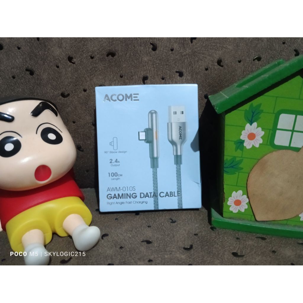 Kabel Data Cable Gaming Micro USB Type-A Acome Original 4A Sudah Ada Lampu LED RGB Kabel Data Gaming