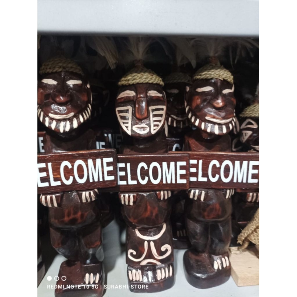 patung Dekoratif Welcome model Dayak Asmat