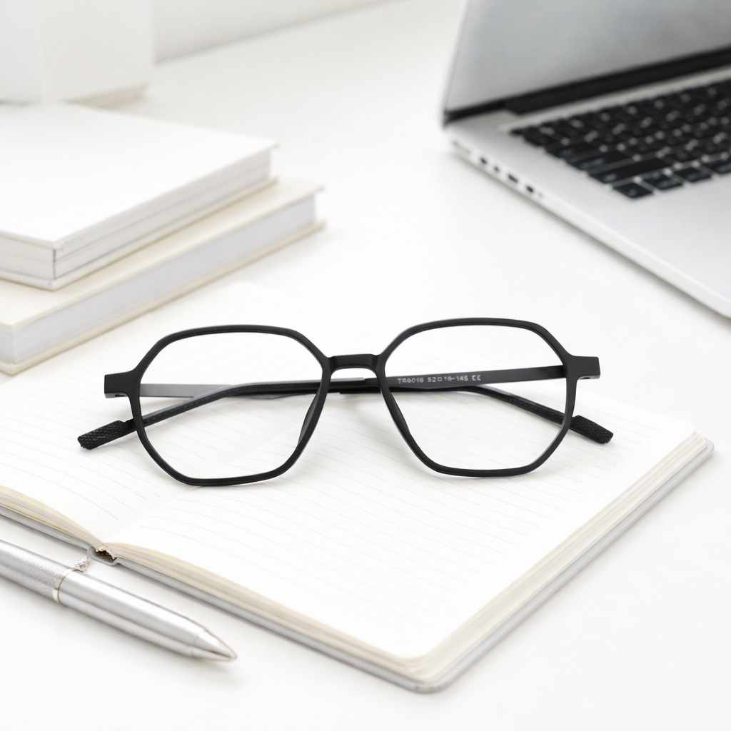 frame kacamata hexagonal kode Digta