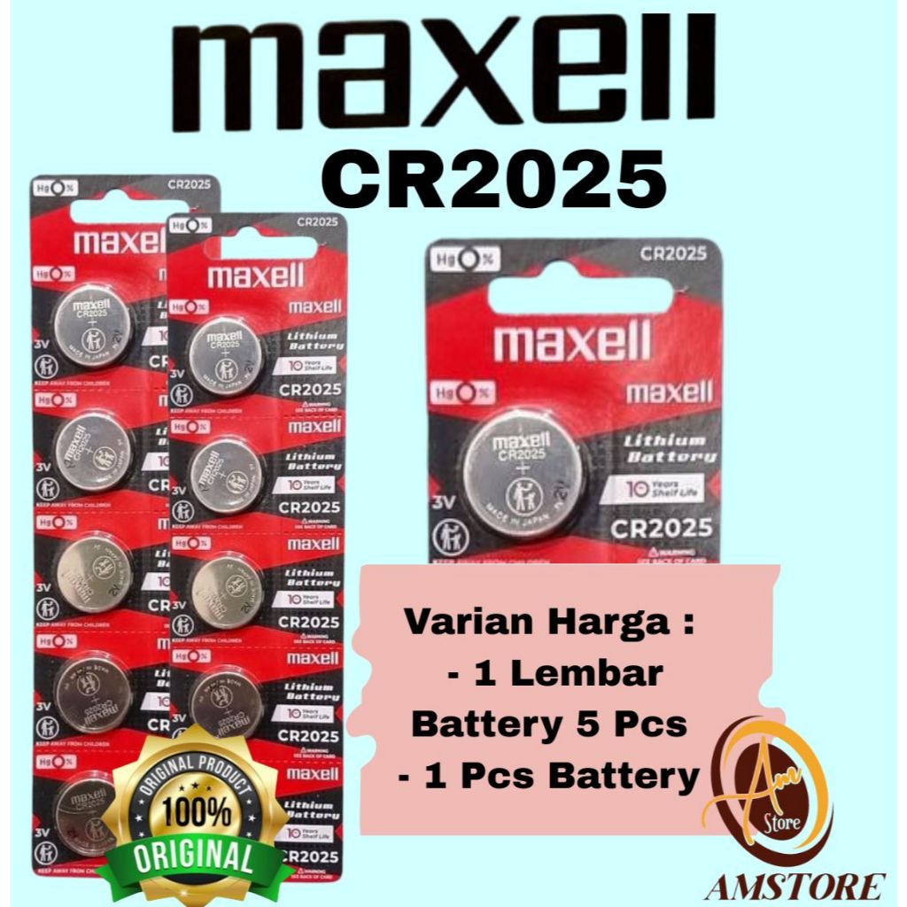 baterai CR2025 maxell CR2025 japan original
