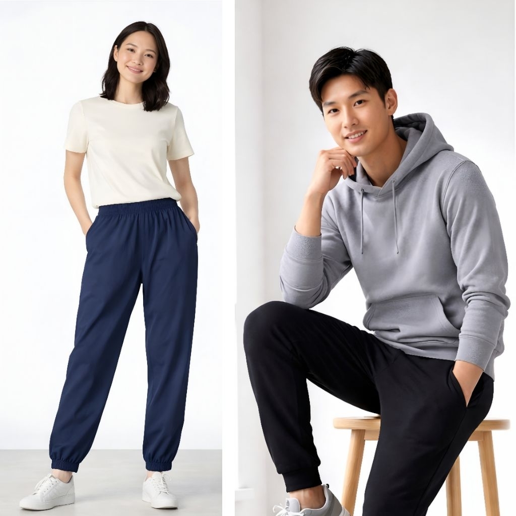 U*Q Ultra unisex Stretch Active Jogger Pants/jogger unisex terbaru/jogger wanita branded/jogger pria