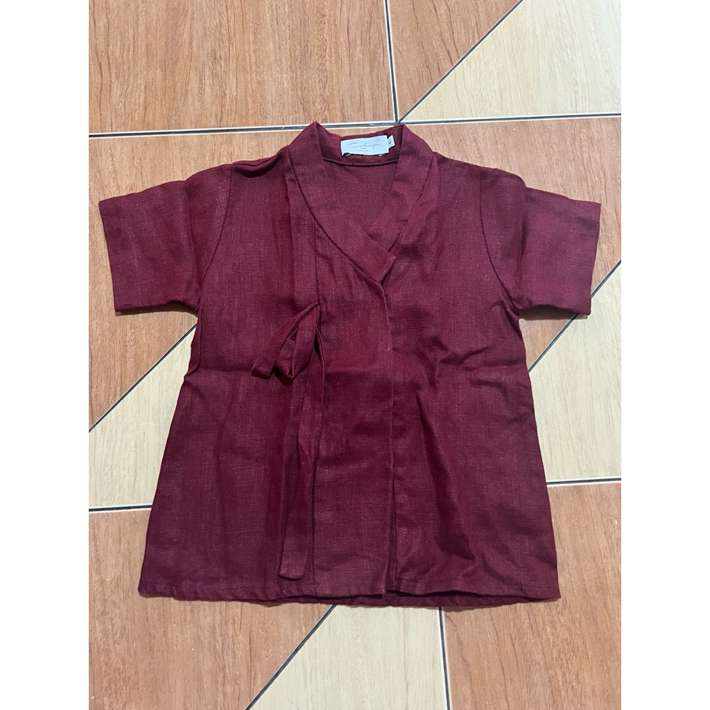 preloved touchup touch up atelier maroon chinese size L umur 4 tahun