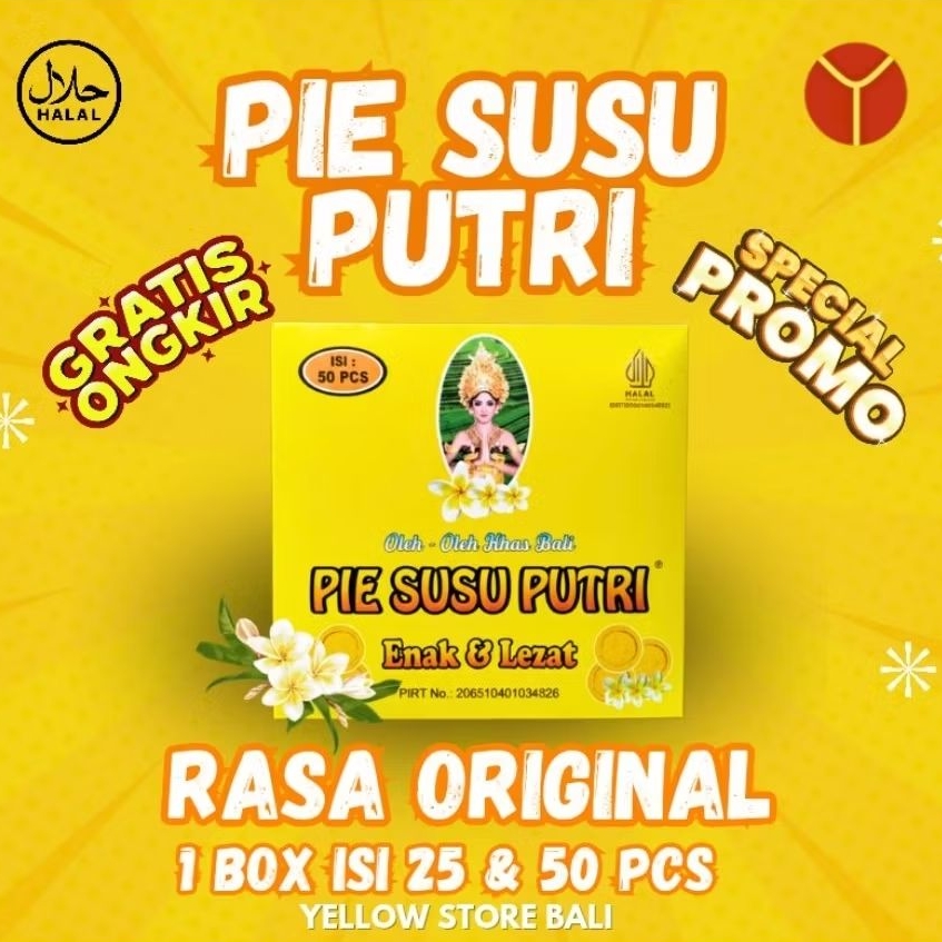 Pie Susu Putri Rasa Original isi 10pcs, isi 25pcs dan 50pcs - Oleh-Oleh Khas Bali