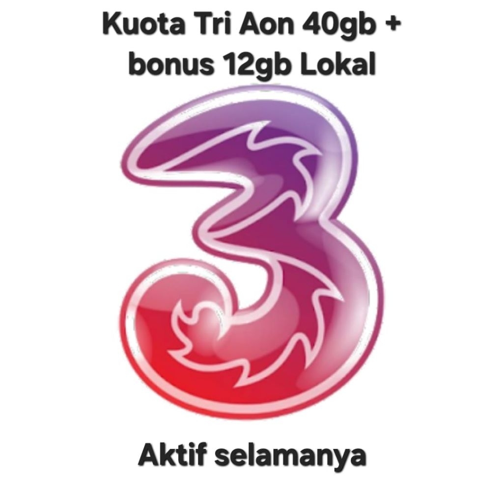 Kuota tri Aon 40gb + 12gb bonus lokal aktif selamanya kuota tri murah