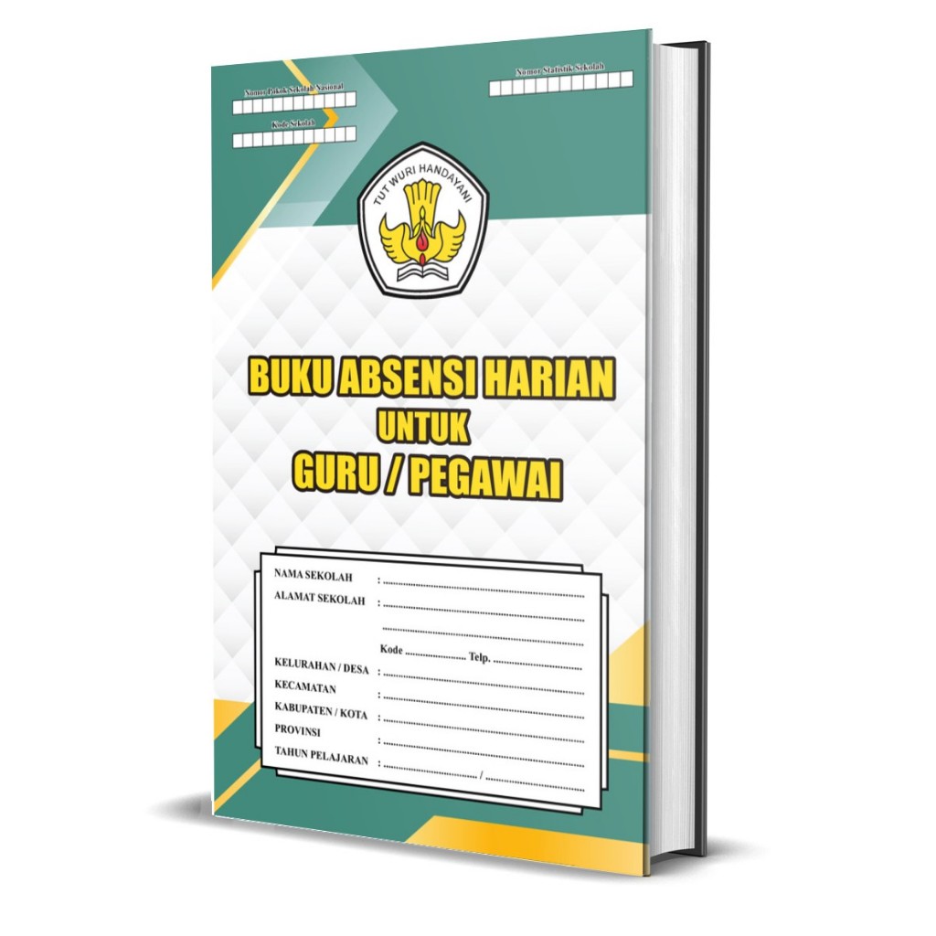 BUKU ABSEN HARIAN GURU / PEGAWAI untuk jenjang SD, SMP, SMA & SMK