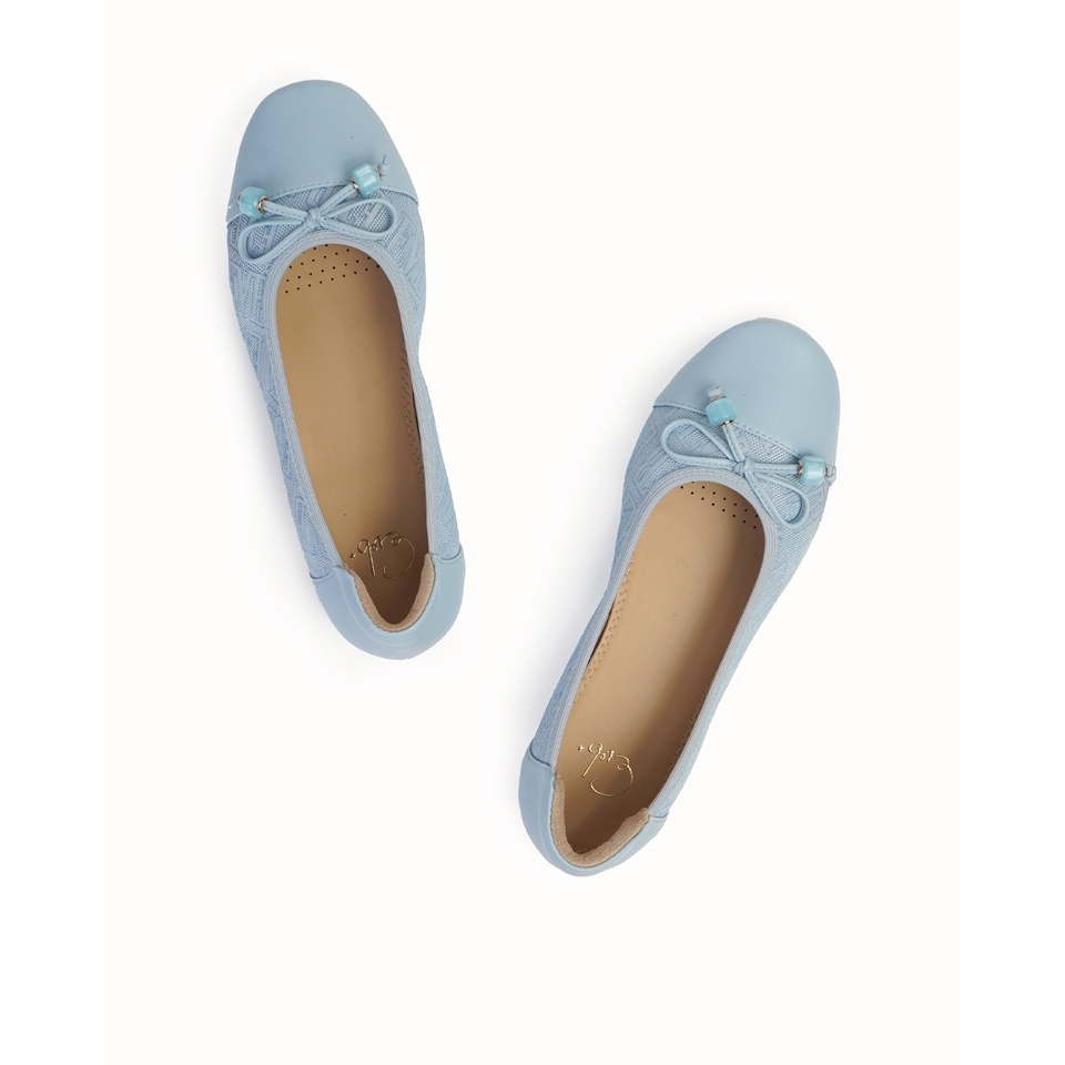Everbest EVB Vivyel Flat Shoes Wanita Black & Light Blue