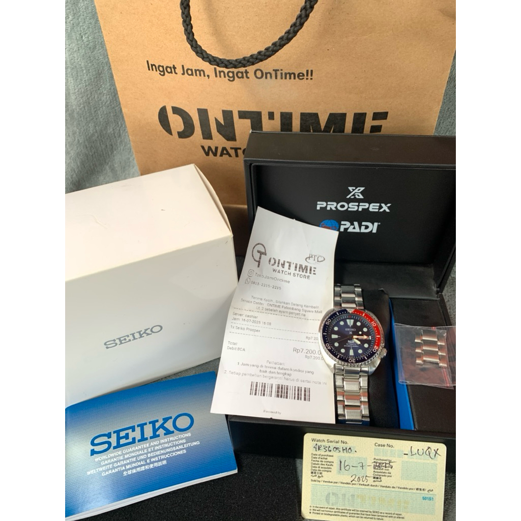 Jam Tangan Seiko Turtle Pepsi Prospex PADI Spesial Edition Automatic Fullset