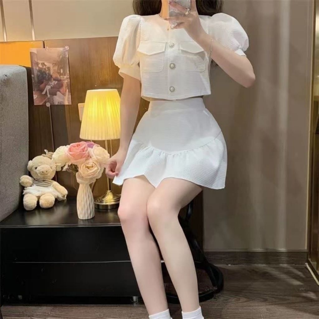 Set Wanita Import / Dress Two-Piece Set Elegant Wanita kode 282732