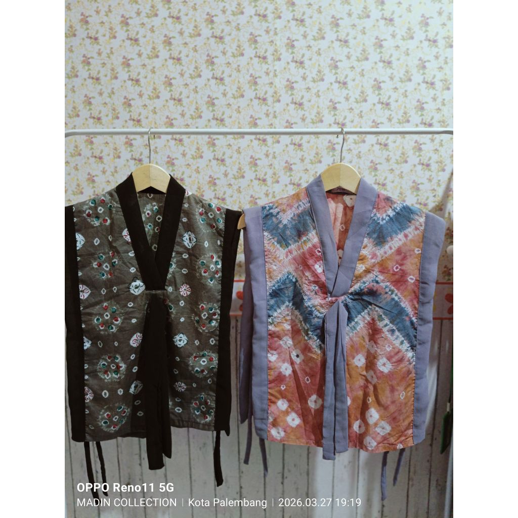 outer jumputan Palembang,vest Sekar tali jumputan palembang