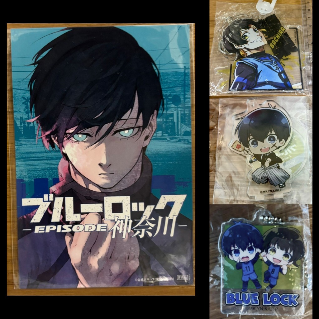 Blue Lock Rin Itoshi, Isagi Yoichi, Bachira Standee and Keychain Official Anime Merch