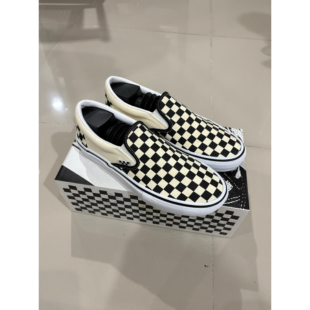 VANS SKATE PRO SLIP ON CHECKERBOARD ORI ASLI