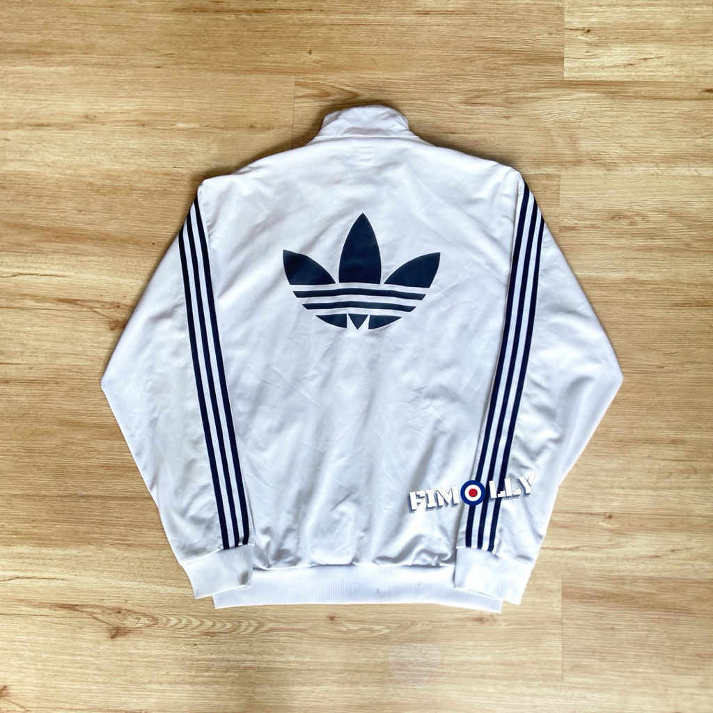 Tracktop Adidas firebird white black big logo