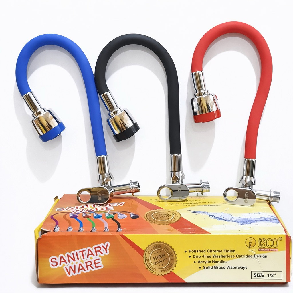 Kran angsa fleksibel wastafel karet warna warni ISCO