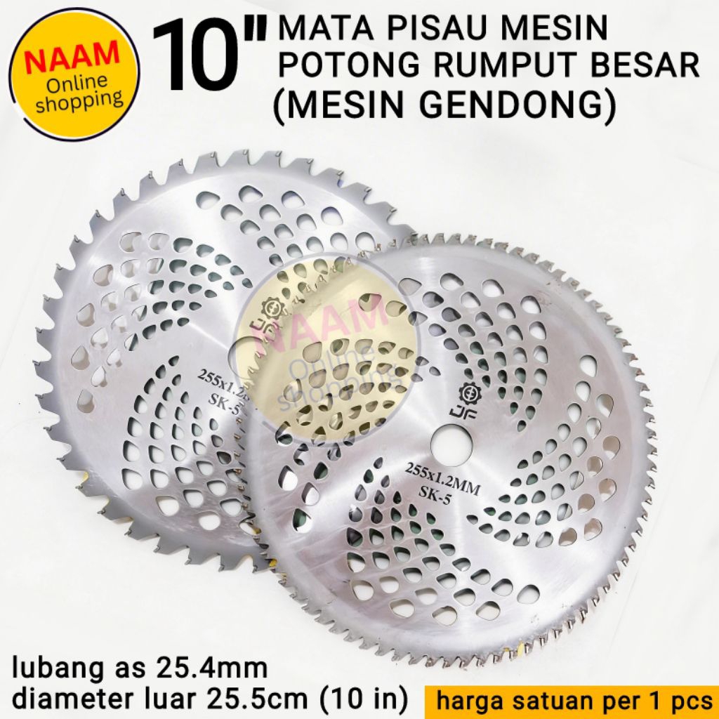 (10") MATA PISAU PEMOTONG RUMPUT GENDONG MODEL GERGAJI BULAT - MATA MESIN POTONG RUMPUT BESAR MODEL 