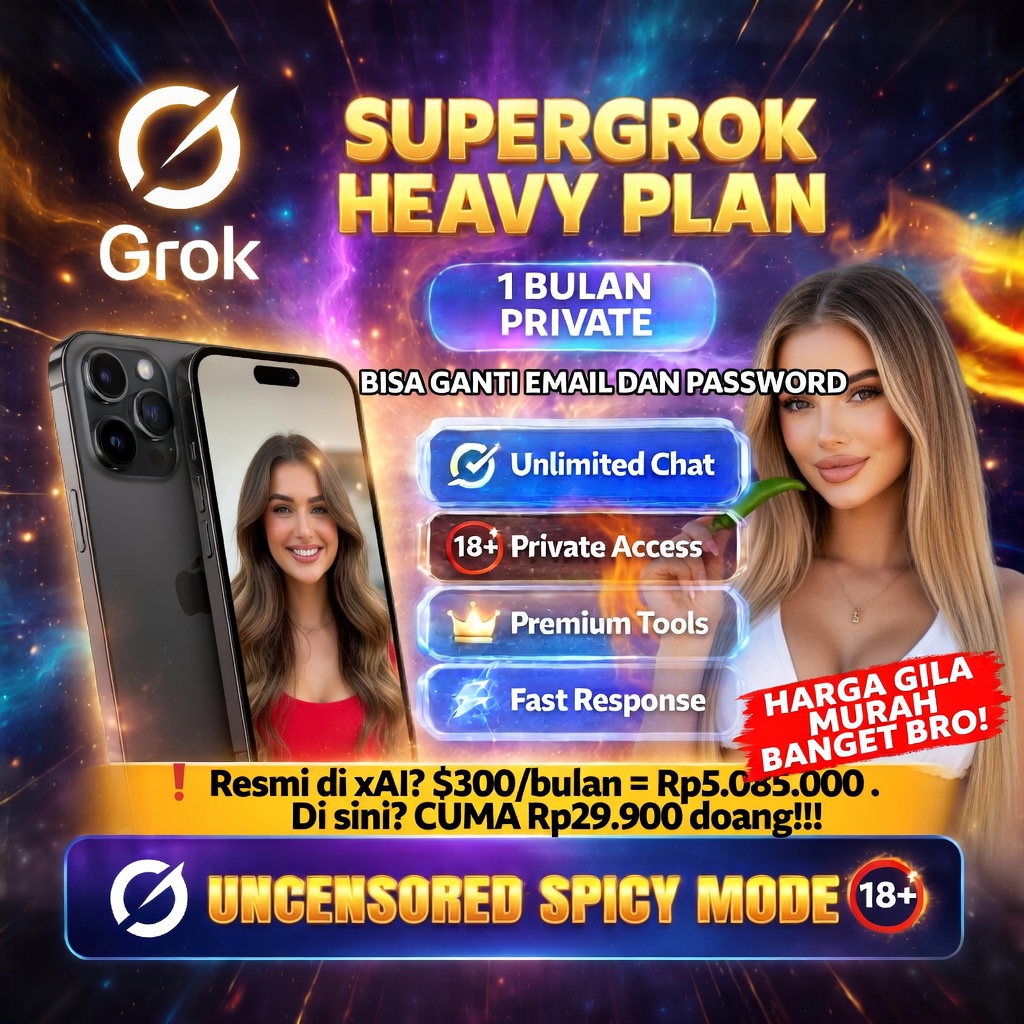 Akun Grok Heavy Privat | Super Grok Heavy Private | Grok Heavy 1 Bulan Fresh | Private Instant | Sup