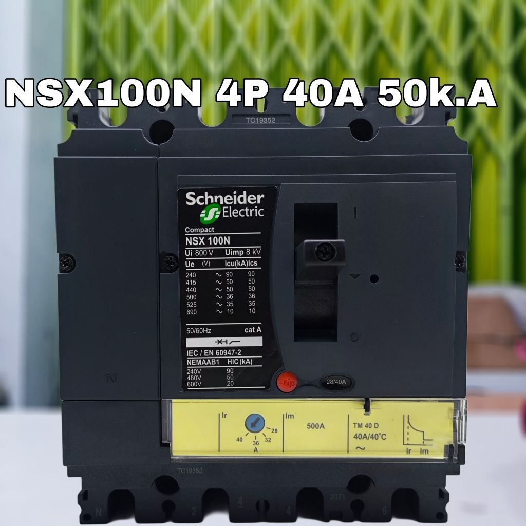 MCCB CIRCUIT BREAKER NSX100N 4P 40A NSX 100N 4P 40A TM40D 4POLE 4 POLE
