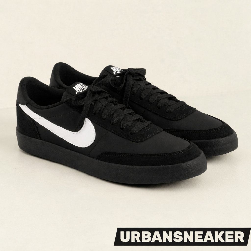 Sepatu seragam sekolah dan kerja Nike Sneakers Low Cut Hitam Putih Suede Kulit Sintetis Kasual Urban