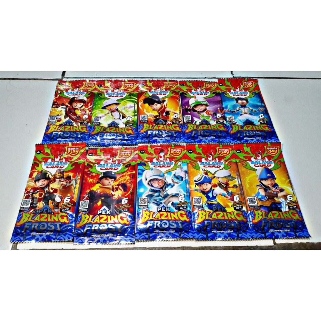Kartu Boboiboy Pek Blazing Frost Monsta Galaxy 2026 Terbaru | Kartu Boboiboy Nova Boboiboy Blizzard 