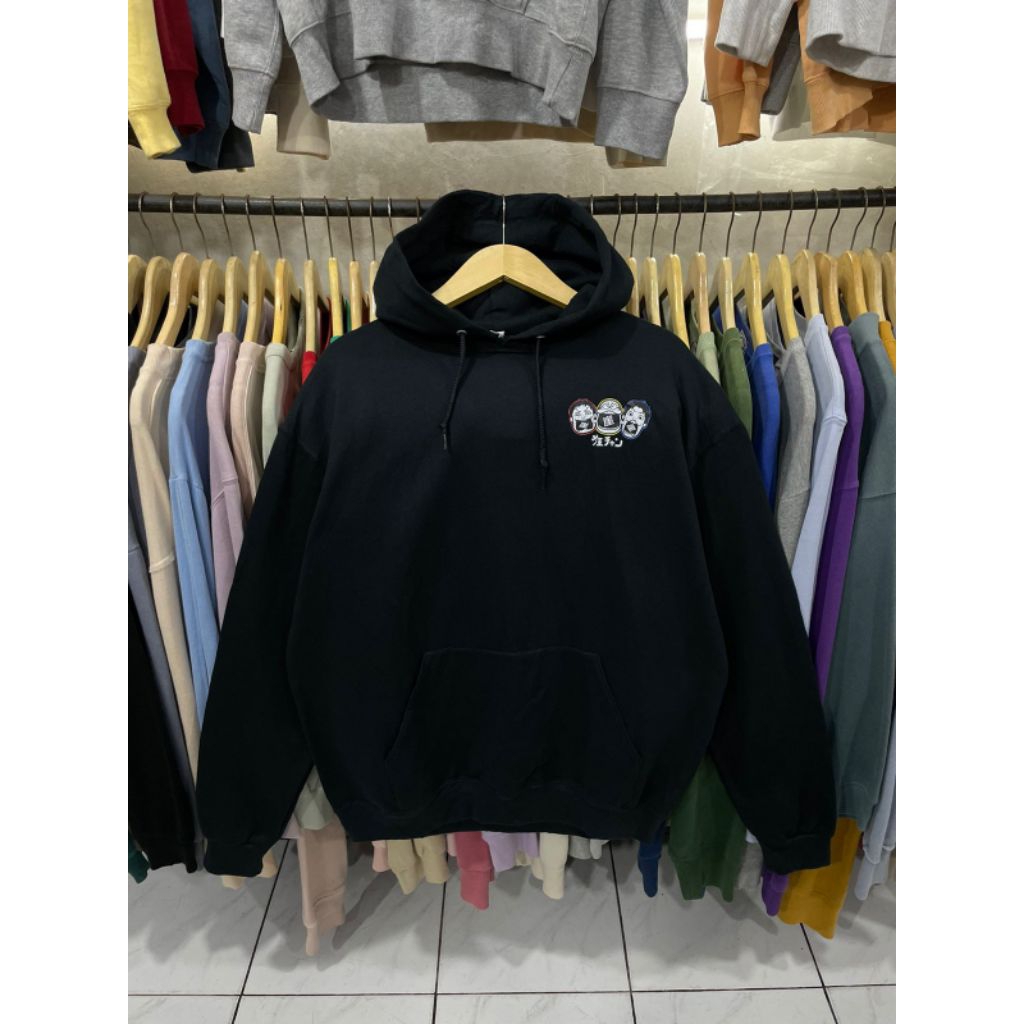 hodie JERZEES NUBLEND OVERSIZE hitam ( L )