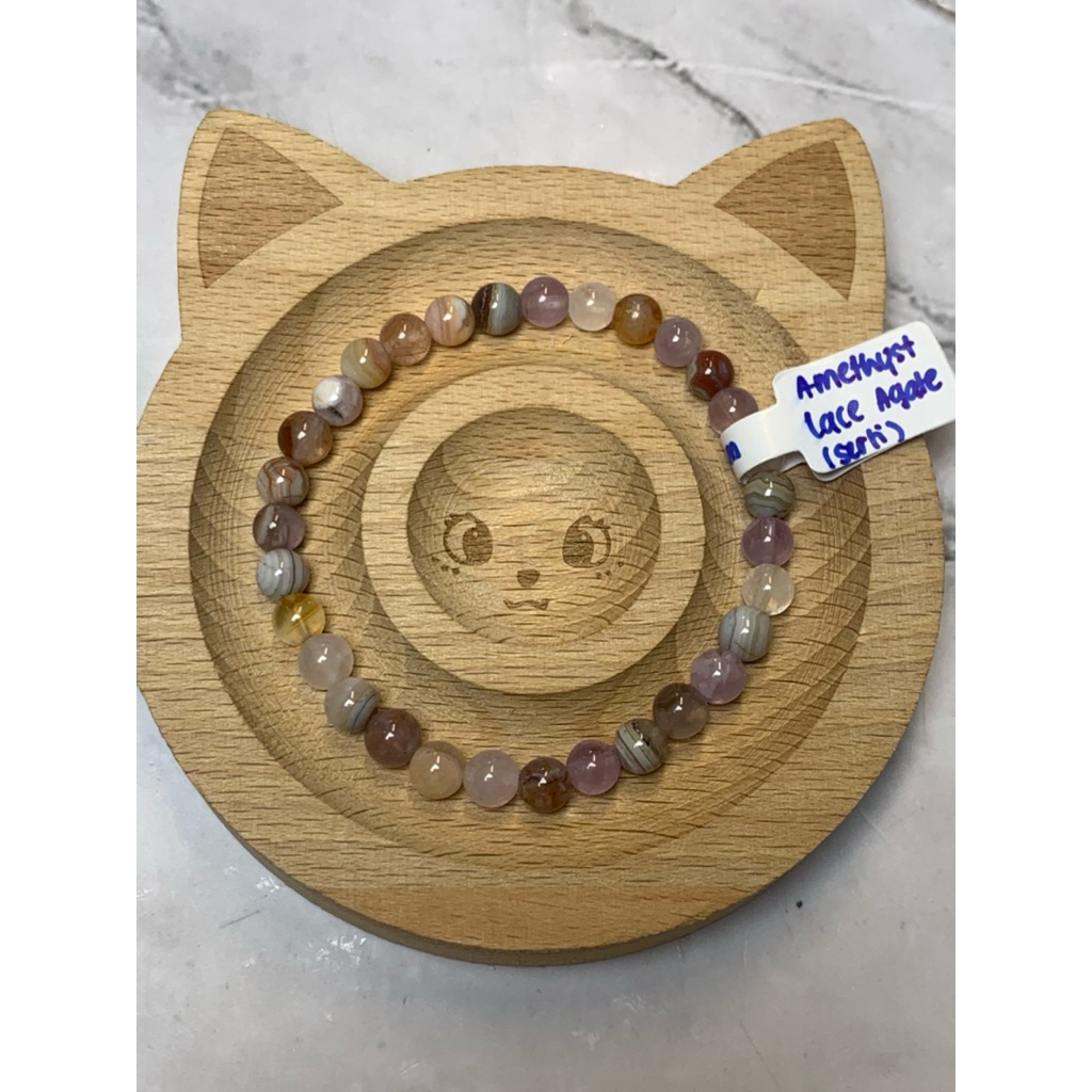 Amethyst Lace Agate (6mm) Serti