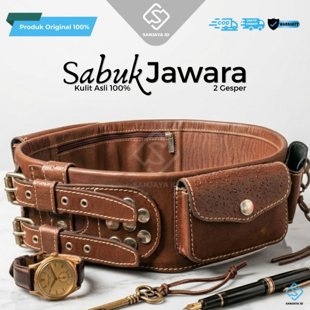 Sabuk Jawara Kulit Asli 100% Original / Sabuk Betawi Kulit Sapi Asli / Sabuk Haji Kulit Asli Ikat Pi