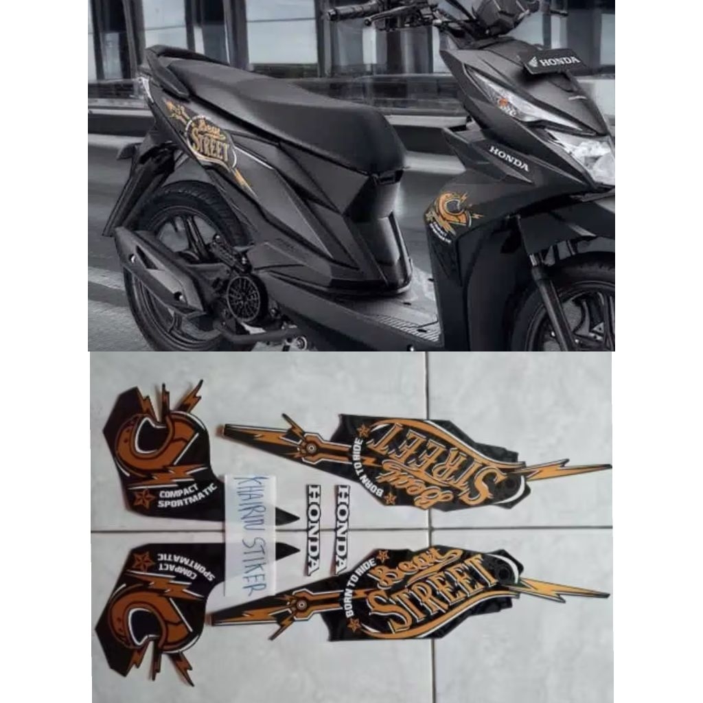 Striping stiker Lisebody standar beat street 2019 2020 hitam dop