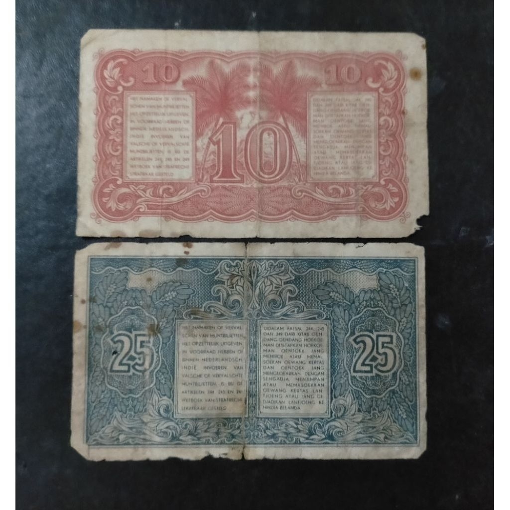 Set uang seri pederal 10 sen & 25 sen 1947