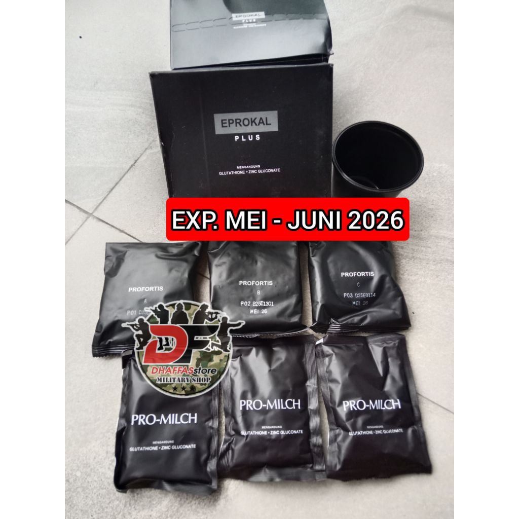 TERMURAH 1PAKET EPROKAL PLUS. EXP MEI & JUNI 2026 .SEREAL DAN BISKUIT TNI. RANSUM TNI. RANSUM EPROKA
