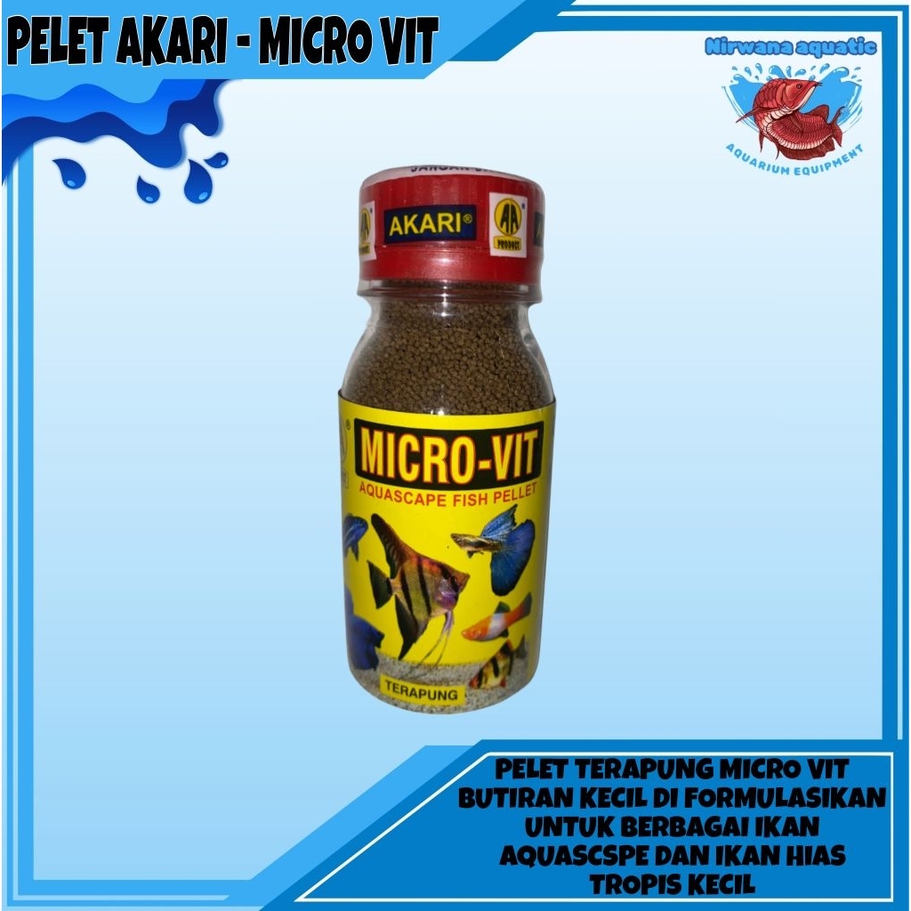 PAKAN PELET AKARI MICRO-VIT - UKURAN KECIL 0,3 mm (UNTUK IKAN TROPIS DAN AQUASCAPE)