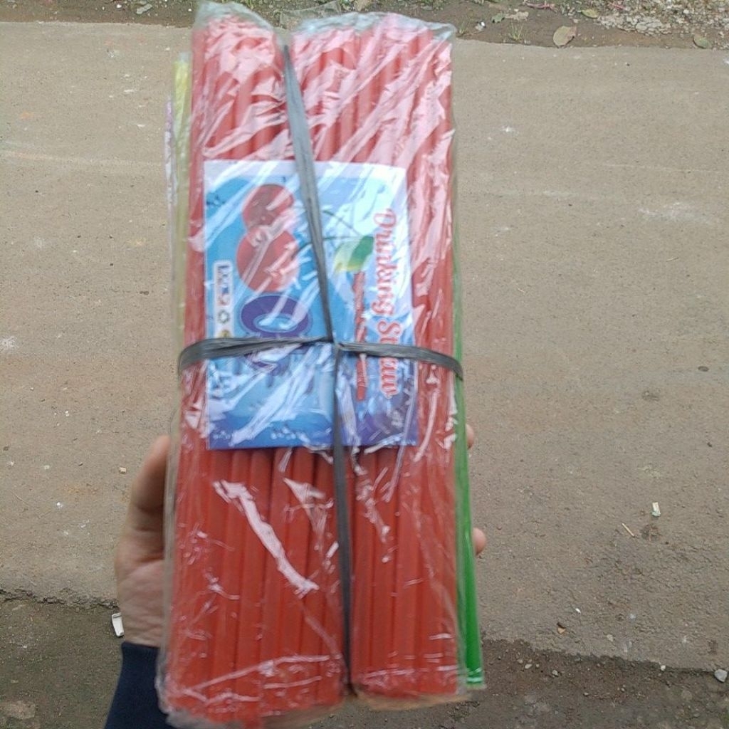 sedotan plastik ukuran panjang 23cm