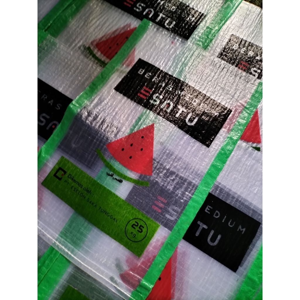 karung beras 5kg sablon 3 warna, desain sesuai request