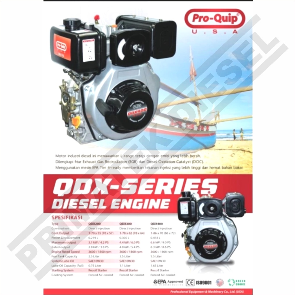 (PROQUIP QDX200) Engine Diesel Penggerak Solar QDX200 PROQUIP / Engine Diesel Solar 4Hp Mesin Diesel