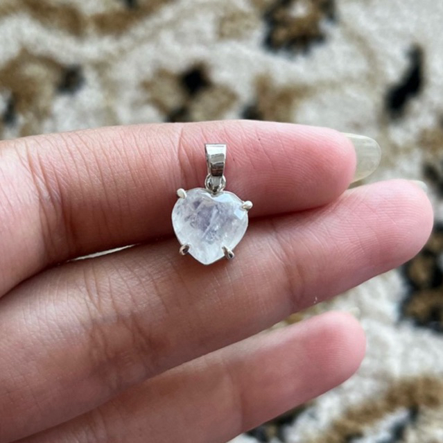 Liontin permata Natural Moonstone ring perak