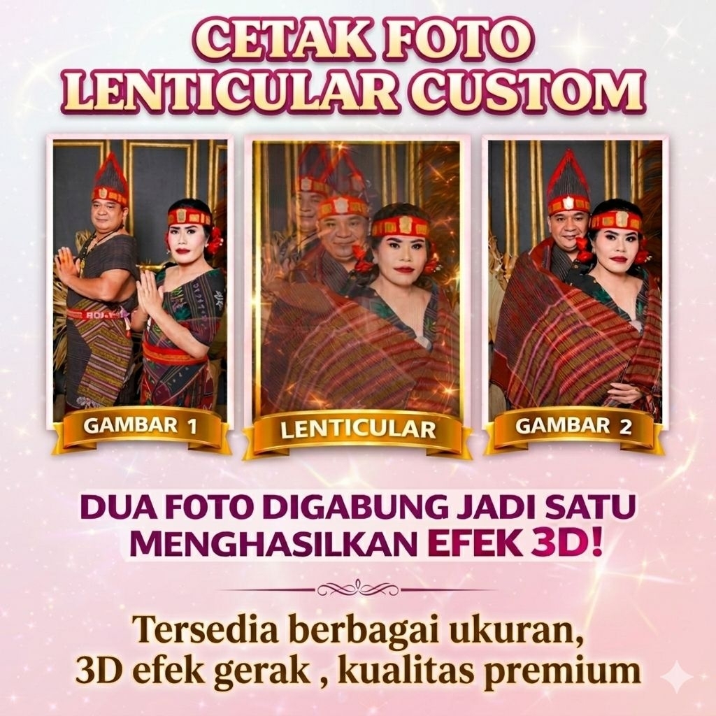Foto Lenticular Custom Efek Gerak Tampilan Mewah