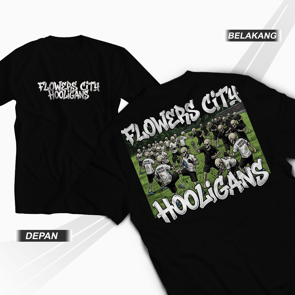 Kaos Tshirt Animasi Flowers City Hooligan Pria