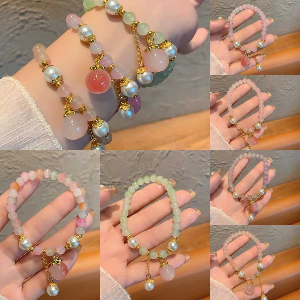 Gelang Manik Premium Mix/Gelang Manik-manik Kristal Mode Wanita Korea