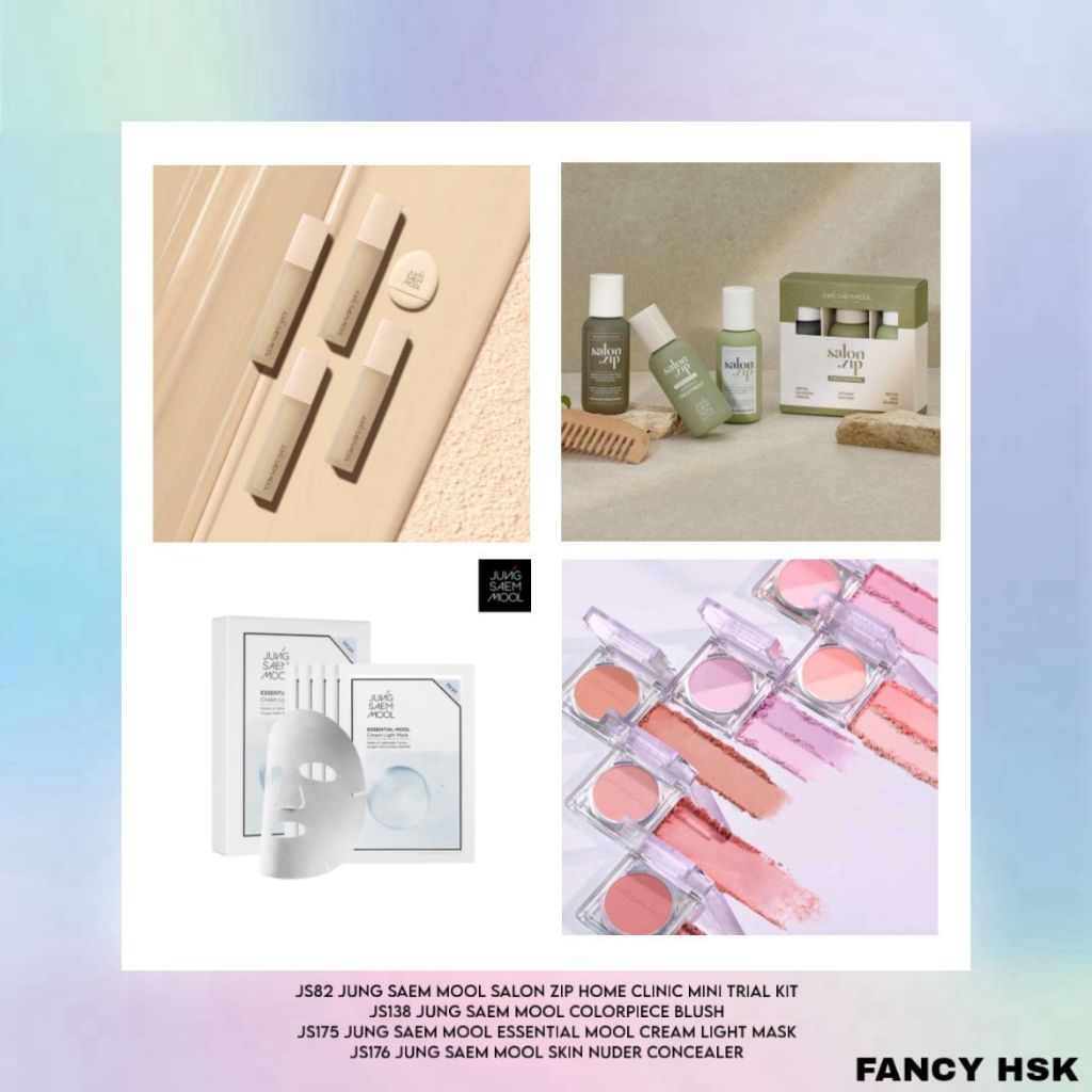 KOREA JUNG SAEM MOOL SALON ZIP MINI TRIAL KIT COLORPIECE BLUSH ESSENTIAL MOOL CREAM LIGHT MASK SKIN 