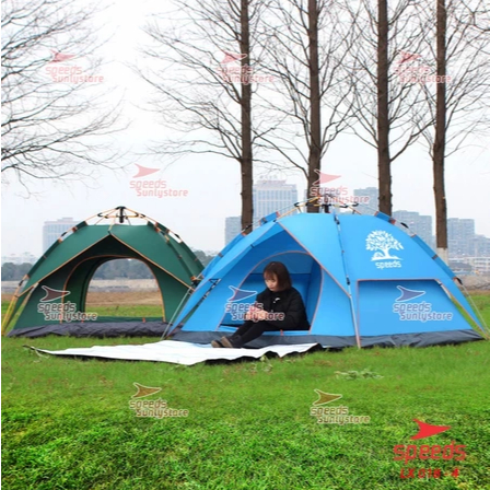 SPEEDS Tenda Camping Tenda Kemah Speeds 3-4 Orang Lipat Portable Tenda Otomatis Tas 018-4