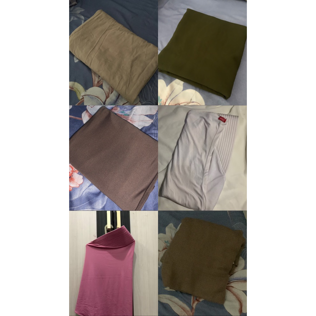 [preloved] kerudung bergo zoya putih| bergo sport | pashmina jersey | pashmina ceruty | pashmina kao